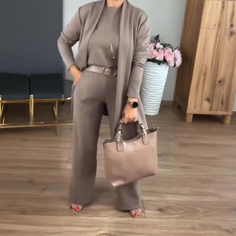 Eveline | Ensemble Femme Trois Pièces avec Cardigan Long