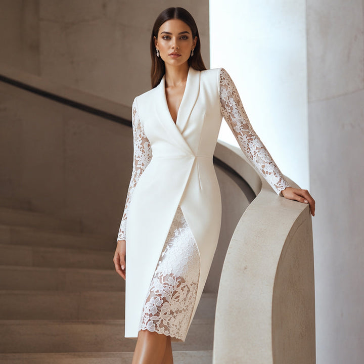 Claire | Robe Blazer pour Femme avec Manches en Dentelle