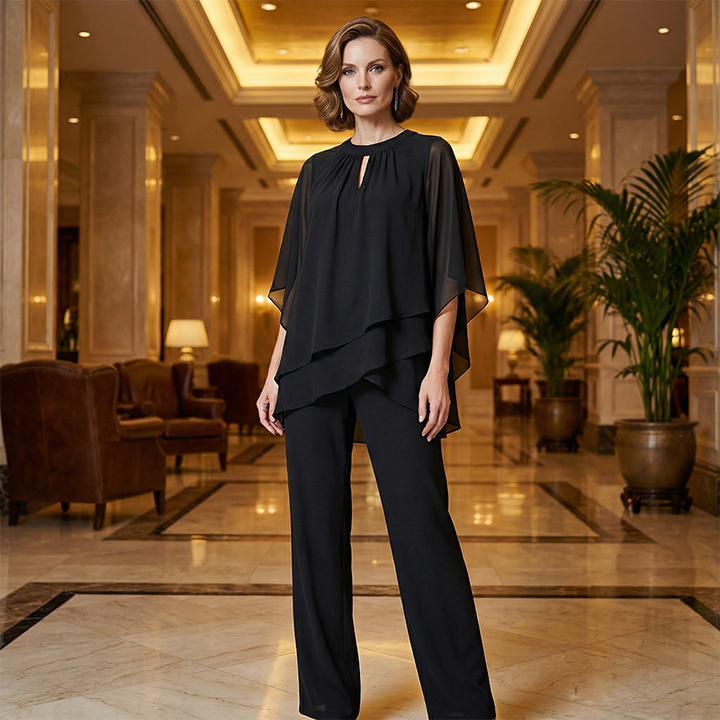 Mirelle | Ensemble Femme avec Tunique Asymétrique et Pantalon Large