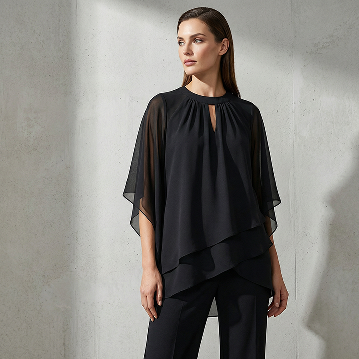 Mirelle | Ensemble Femme avec Tunique Asymétrique et Pantalon Large