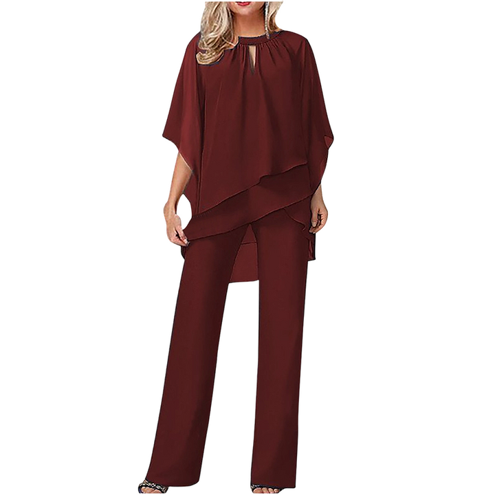 Mirelle | Ensemble Femme avec Tunique Asymétrique et Pantalon Large