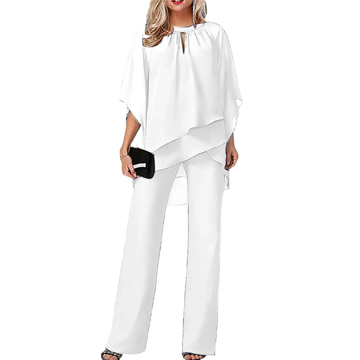 Mirelle | Ensemble Femme avec Tunique Asymétrique et Pantalon Large