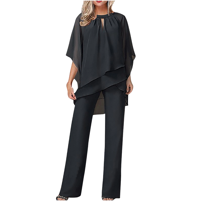 Mirelle | Ensemble Femme avec Tunique Asymétrique et Pantalon Large