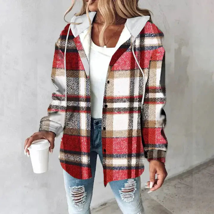 Rosalind | Veste Chemise à Carreaux avec Capuche