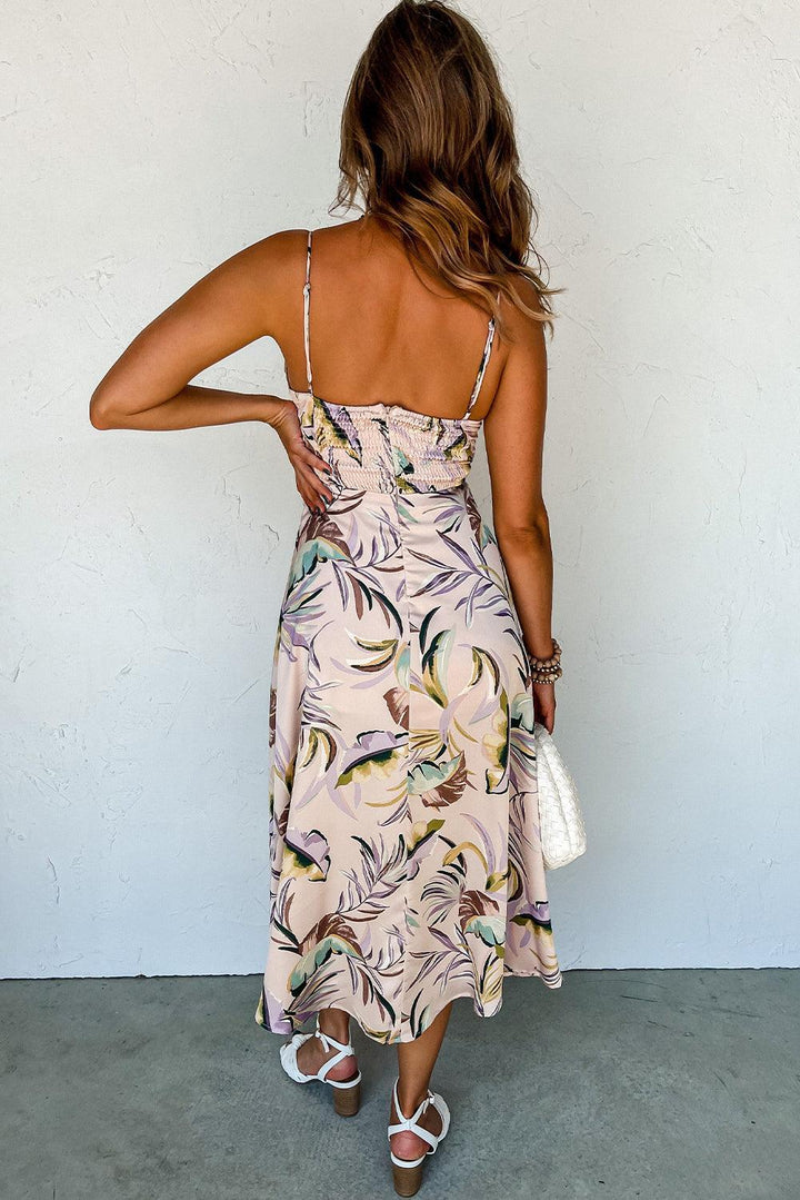 Robe fluide à motifs tropicaux été