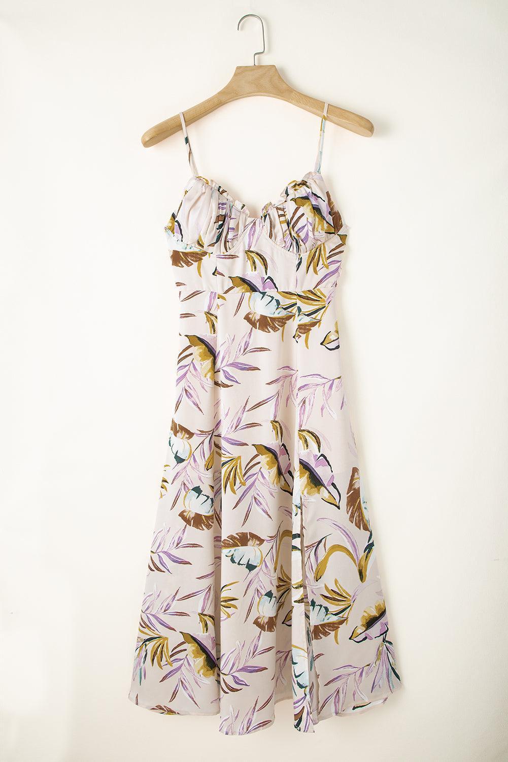 Robe fluide à motifs tropicaux été