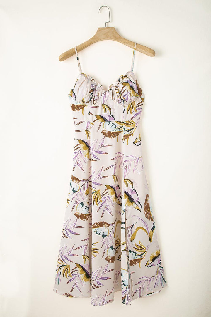 Robe fluide à motifs tropicaux été