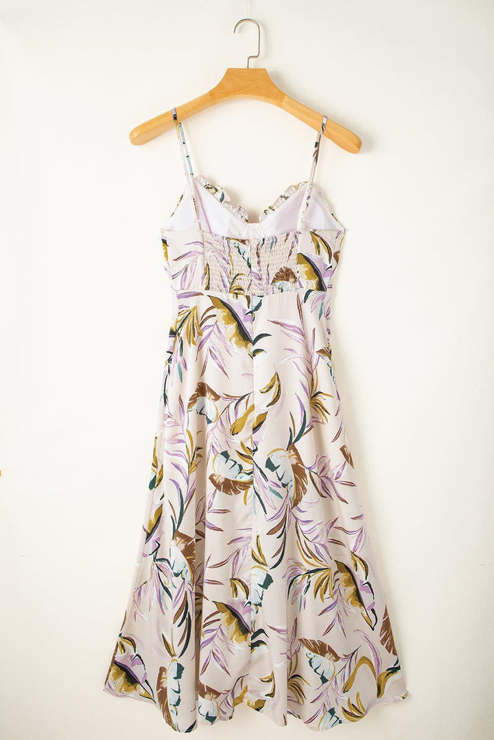 Robe fluide à motifs tropicaux été