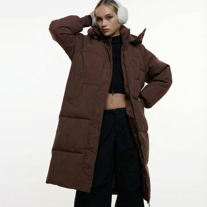 Manteau Long Matelassé À Capuche | Vaelina