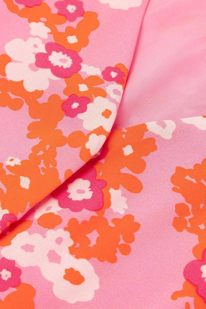 Robe fluide fleurs manches courtes