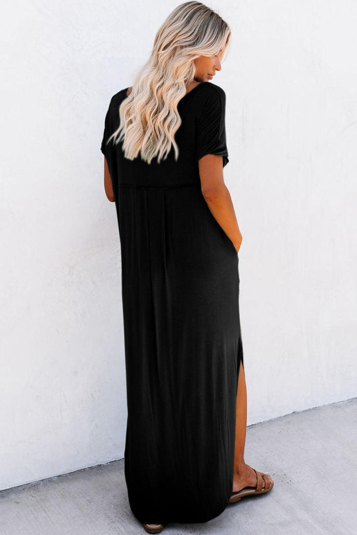 Robe longue fluide col V