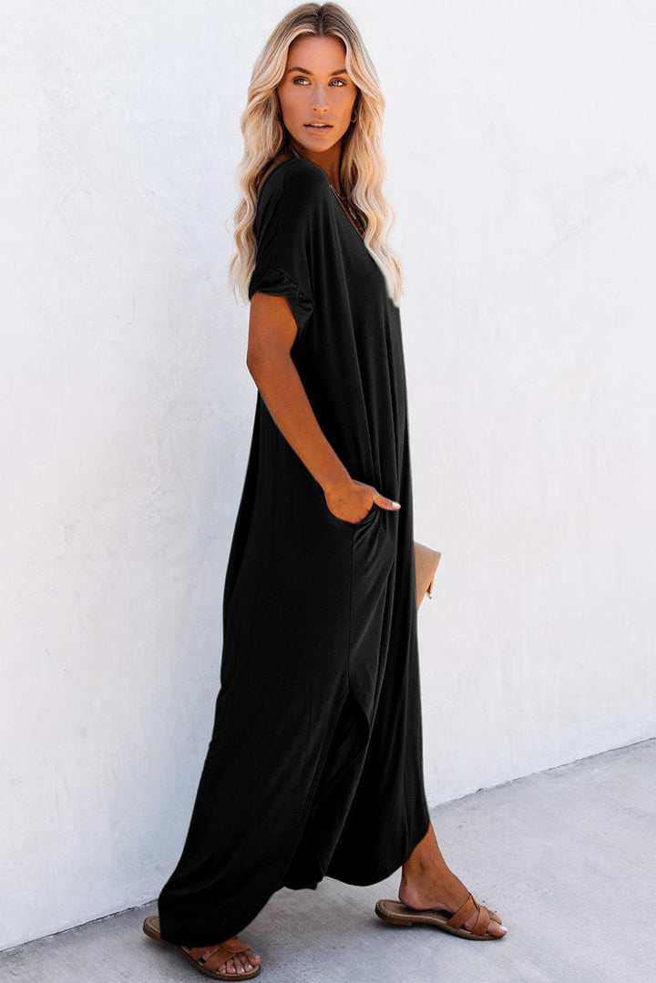 Robe longue fluide col V