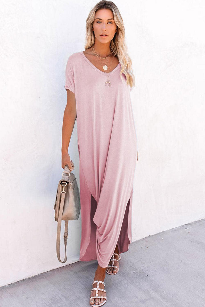 Robe longue fluide col V
