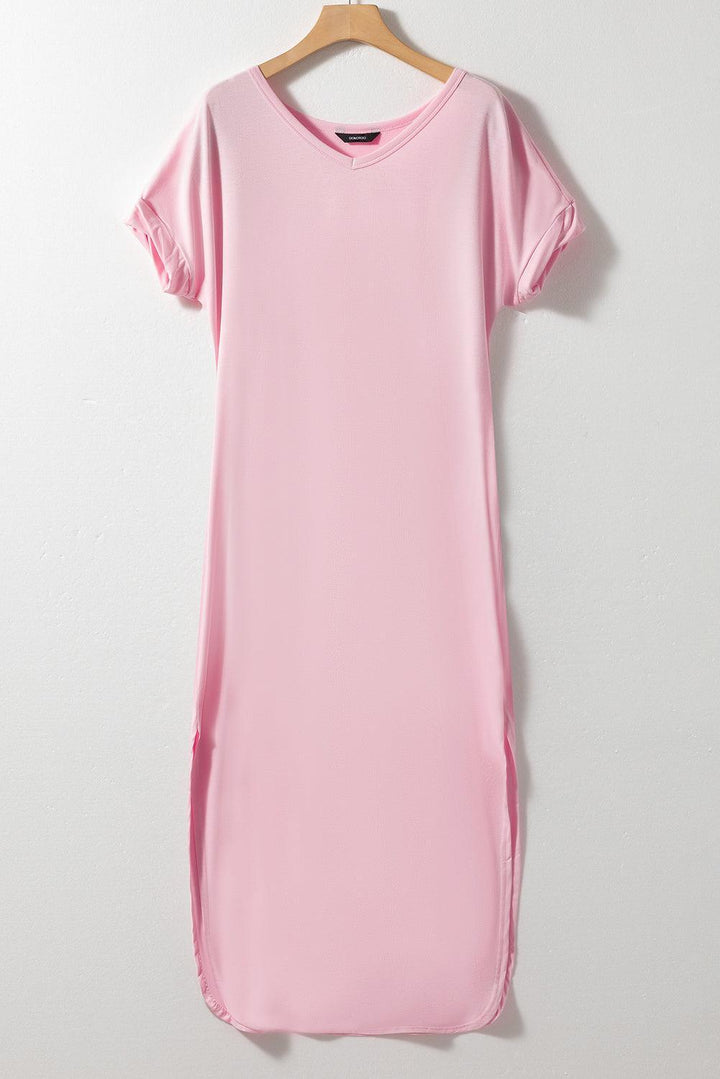 Robe longue fluide col V
