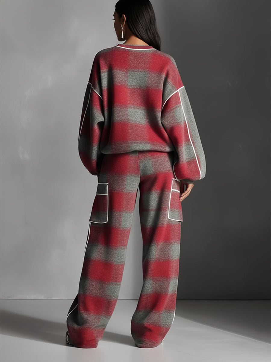 Ensemble deux-pièces à motif graphique et coupe ample pour femme | Arlena