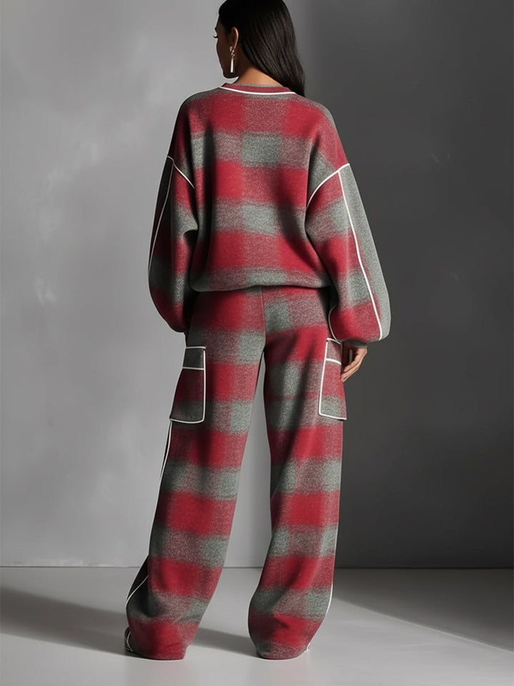 Ensemble deux-pièces à motif graphique et coupe ample pour femme | Arlena