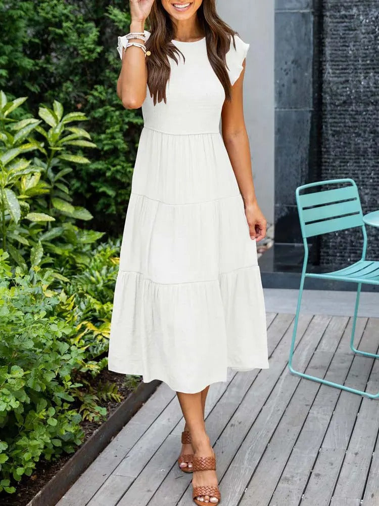 Robe à volants Robe légère à taille cintrée pour l'été