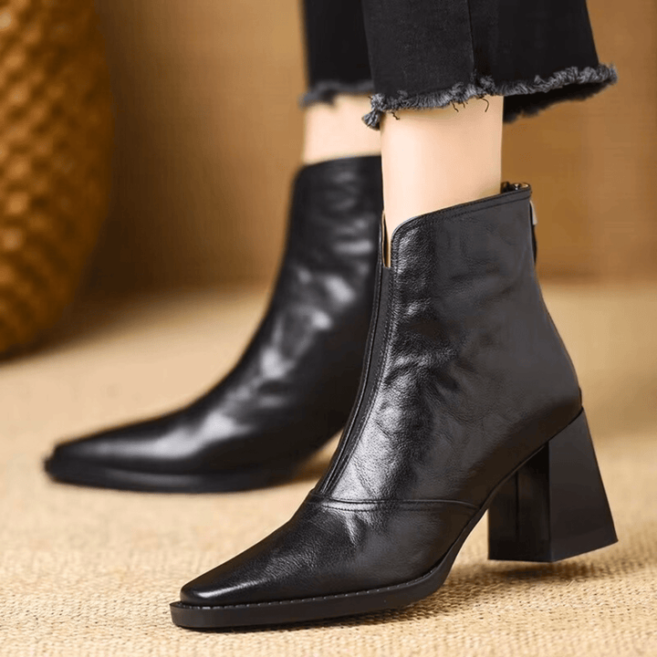 Bottines à talon moyen au design élégant pour femme | Nolane