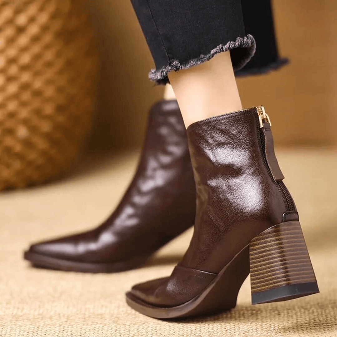 Bottines à talon moyen au design élégant pour femme | Nolane