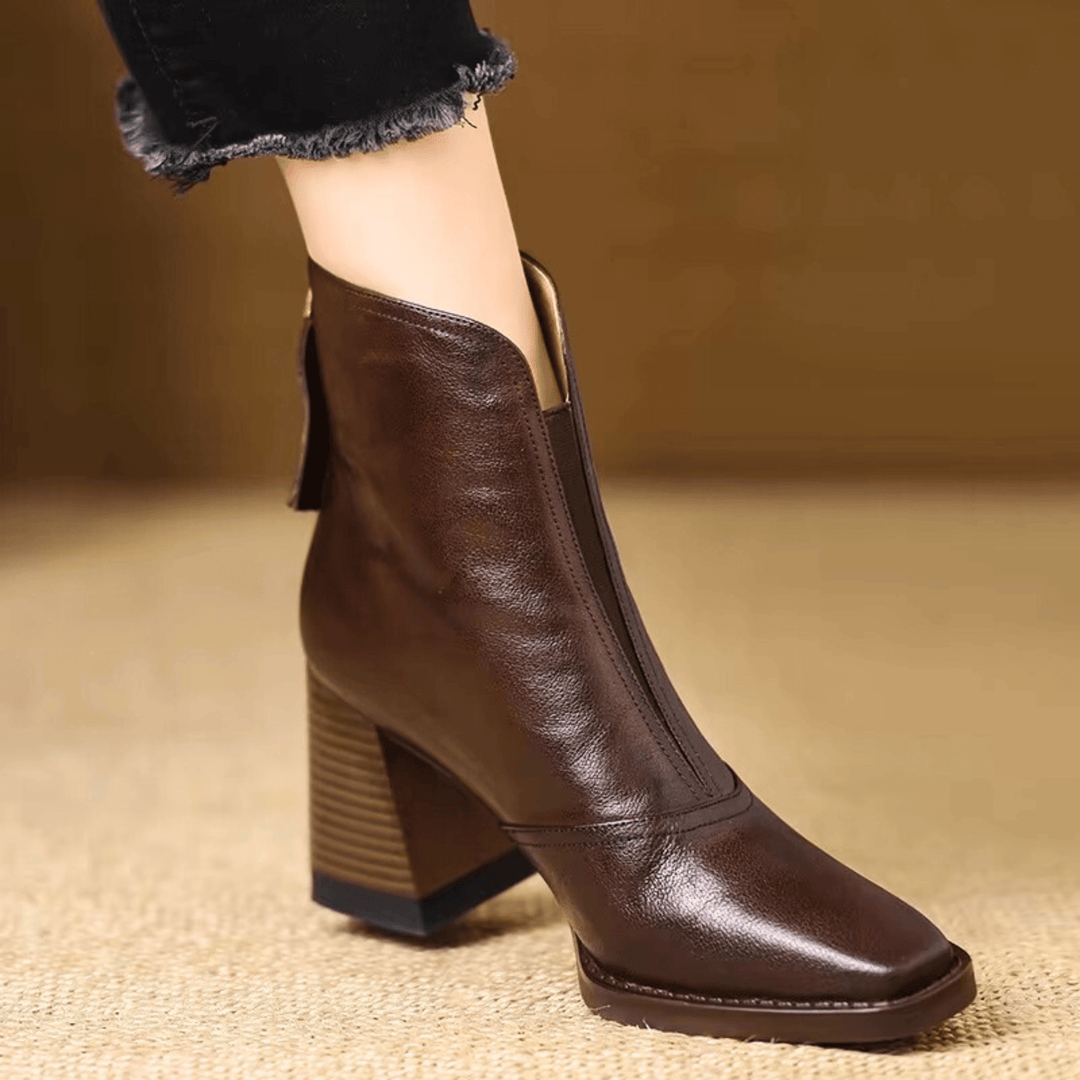 Bottines à talon moyen au design élégant pour femme | Nolane