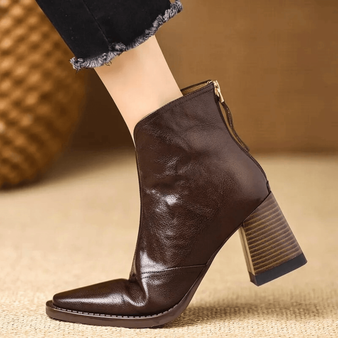 Bottines à talon moyen au design élégant pour femme | Nolane