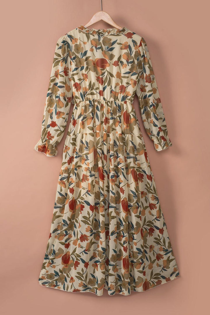 Robe longue fluide à fleurs boho
