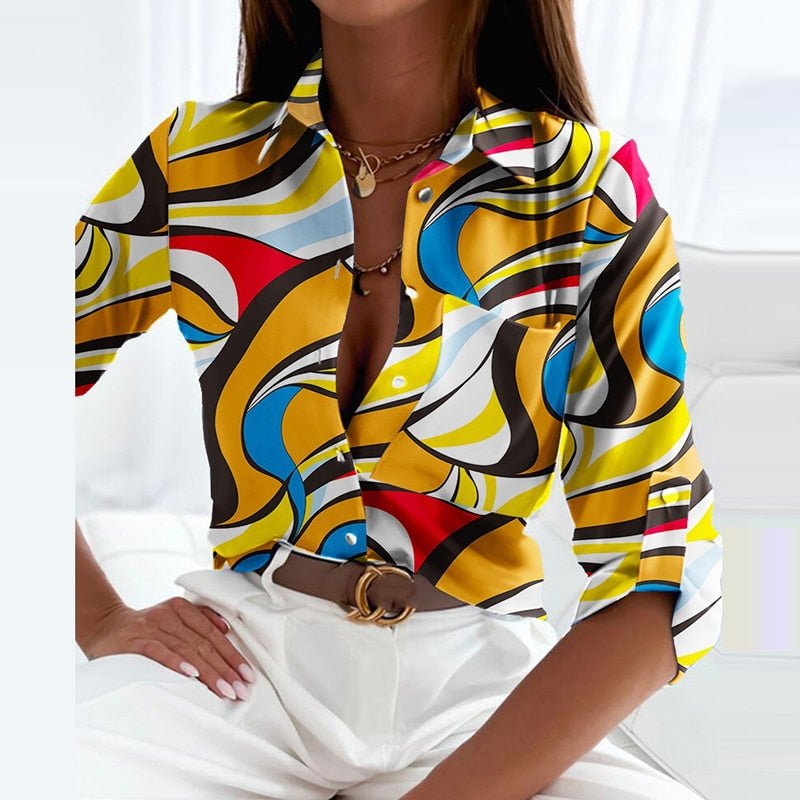 Blouse élégante col classique printemps