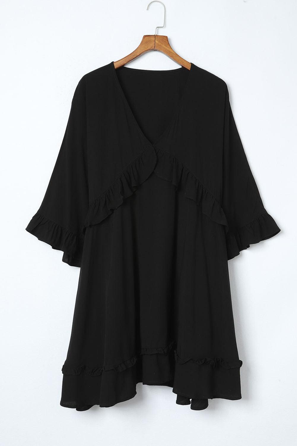 Robe babydoll courte à volants élégante
