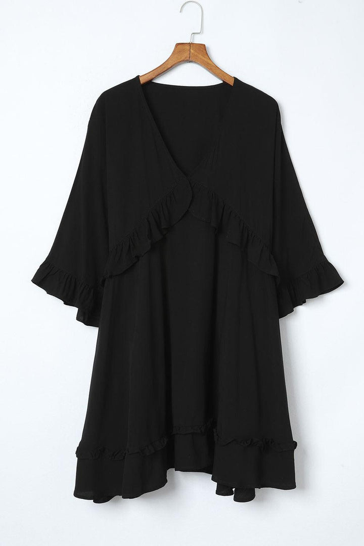 Robe babydoll courte à volants élégante